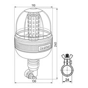 Маяк проблесковый оранжевый светодиодный на кронштейне SR-01B